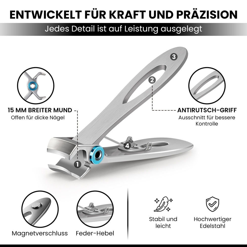 Large nail clippers for thick toenails, total length 10 cm – view 3