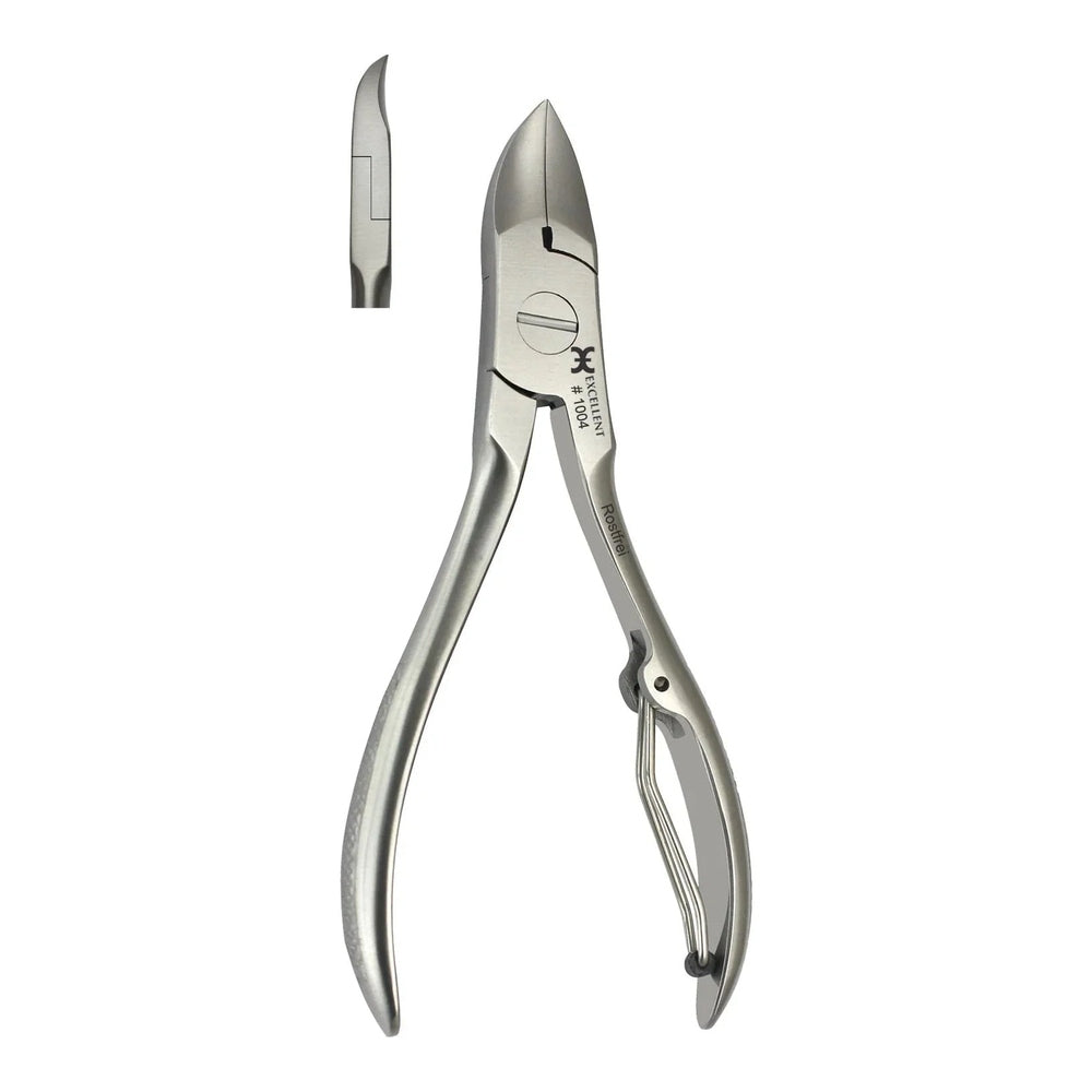 Basic nail nippers with straight blade and single spring, stainless steel
