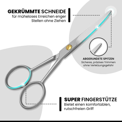 Neus- en oorhaarschaar 12 cm – ergonomische greepvorm