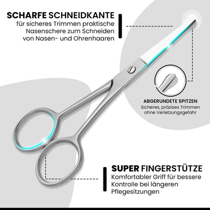 Ciseaux droits pour les poils du nez et des oreilles – Acier inoxydable, vue 5