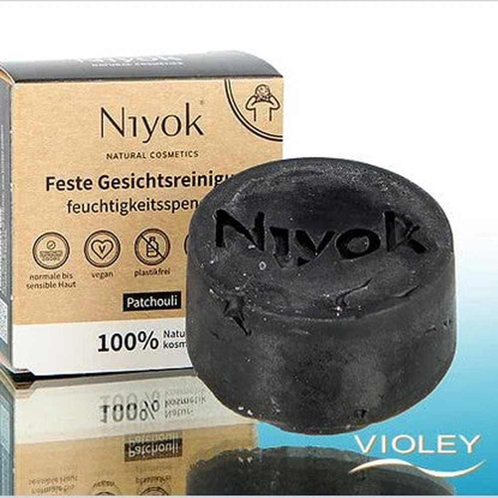 Niyok solid facial cleanser patchouli and activated charcoal
