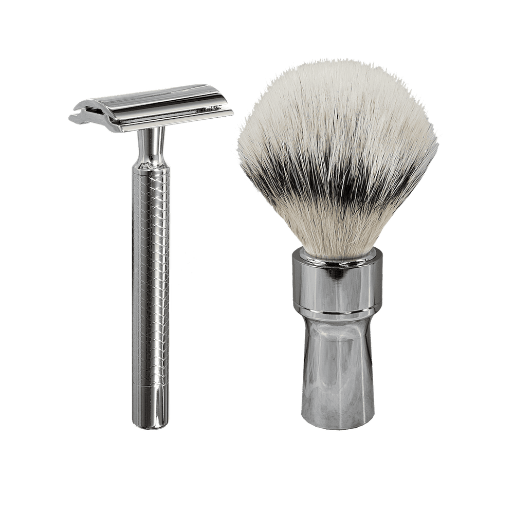 Set rasoio di sicurezza e pennello da barba Dovo Primo II