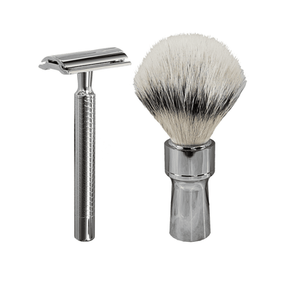 Set rasoio di sicurezza e pennello da barba Dovo Primo II