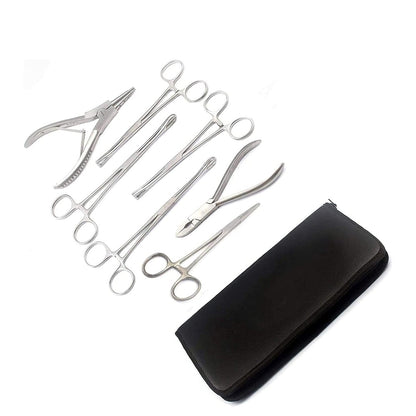 Set de pinces et clamps de piercing sept pièces Excellent pour le studio de piercing