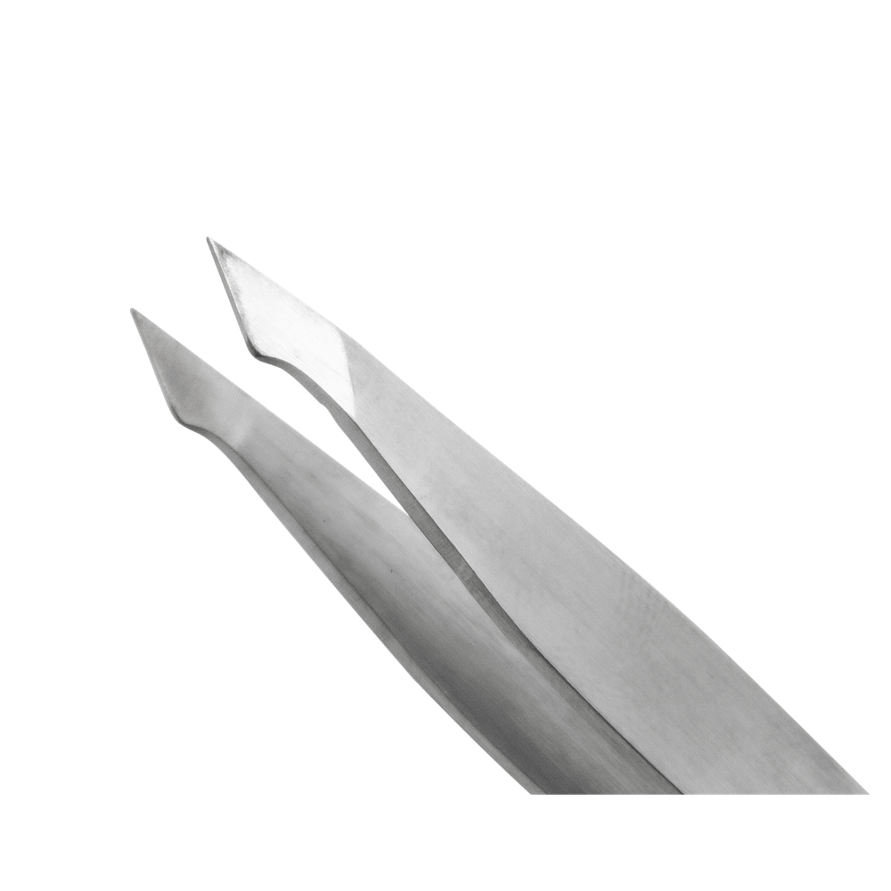 Pinzetta piatta con punta obliqua – Acciaio inox, vista 3