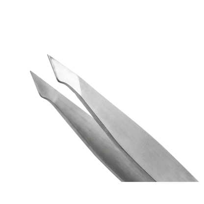 Pinzetta piatta con punta obliqua – Acciaio inox, vista 3