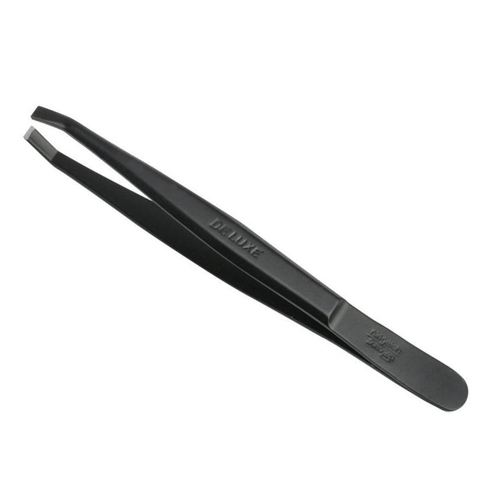 Gebogen pincet, zwart, 9 cm – Roestvrij staal