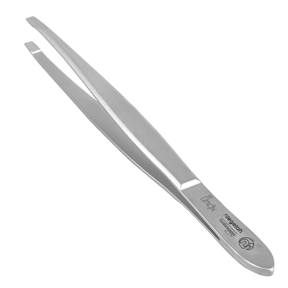 Tweezers, straight, stainless, Inox, 9 cm