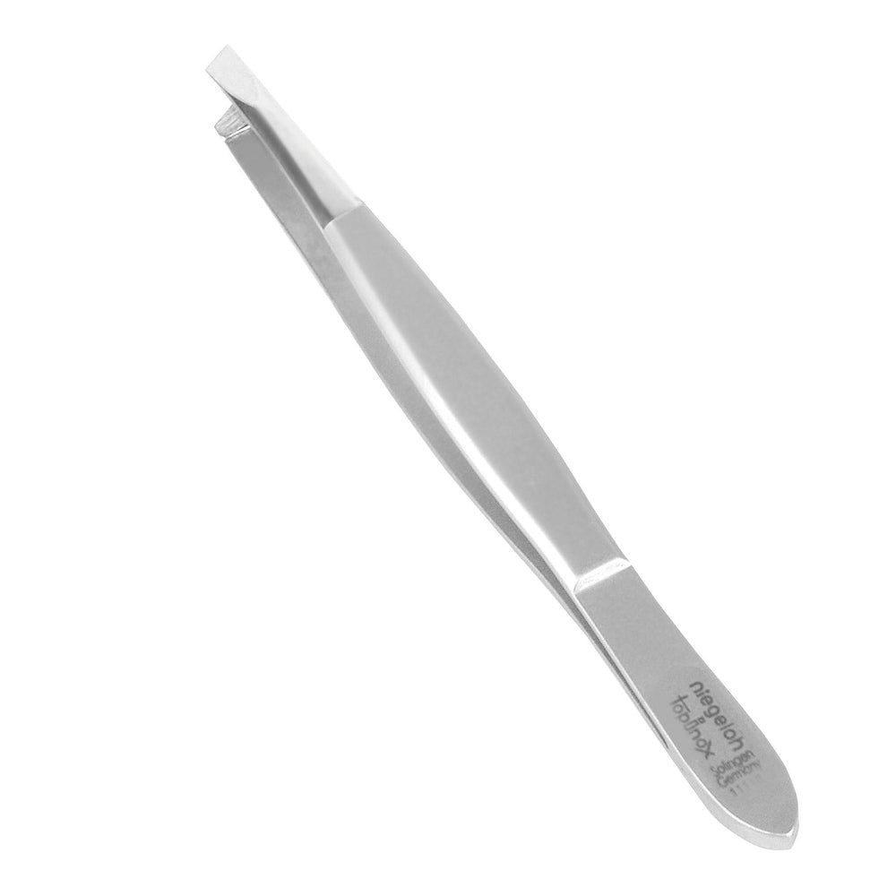 Tweezers, slanted, stainless, TopInox, 9 cm