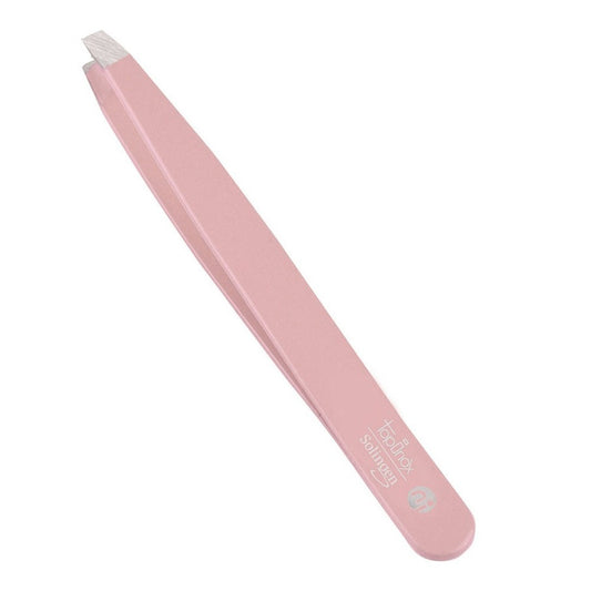 Pincet, schuin, roestvrij, TopInox, roze, 9 cm