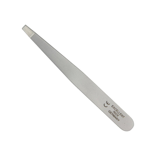Pinzette mit flacher, schräger Spitze, 9,5 cm, aus rostfreiem Edelstahl