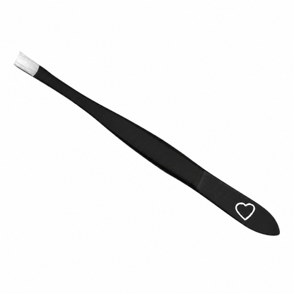 Black tweezers - straight tip – Stainless steel