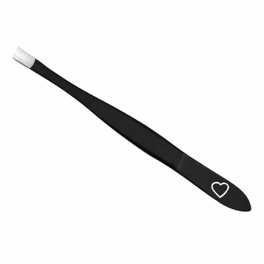 Pinzetta nera con punta dritta – Acciaio inox