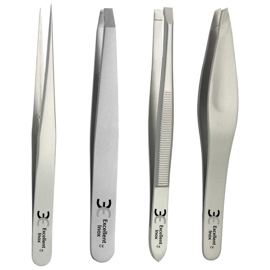 Tweezers set 4 pcs. – Stainless steel