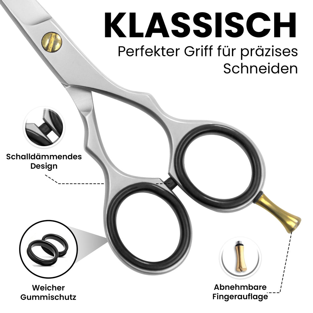 Professional hair scissors with screw mechanism – curved blade