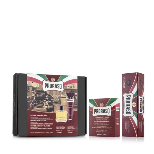 Proraso - set duo - crema da barba e lozione dopobarba per barbe dure