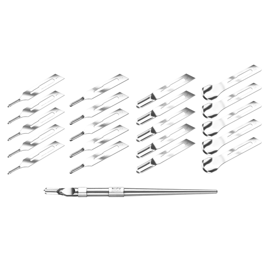 RUCK assortiment holle beitelmesjes carbon incl. houder