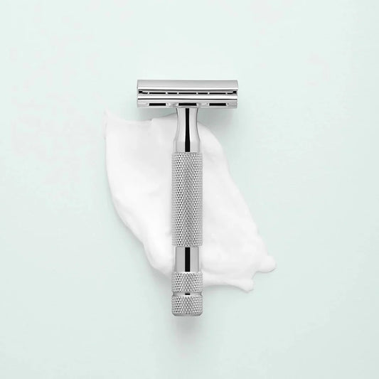 Maquinilla de seguridad Rockwell Razors 2C – Cromado blanco – Longitud 9,5 cm