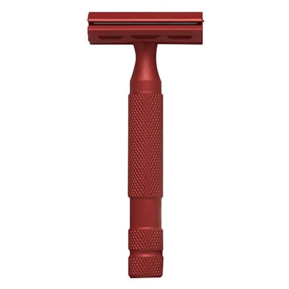 Rockwell 6S safety razor in red made of stainless steel with adjustable blade gap