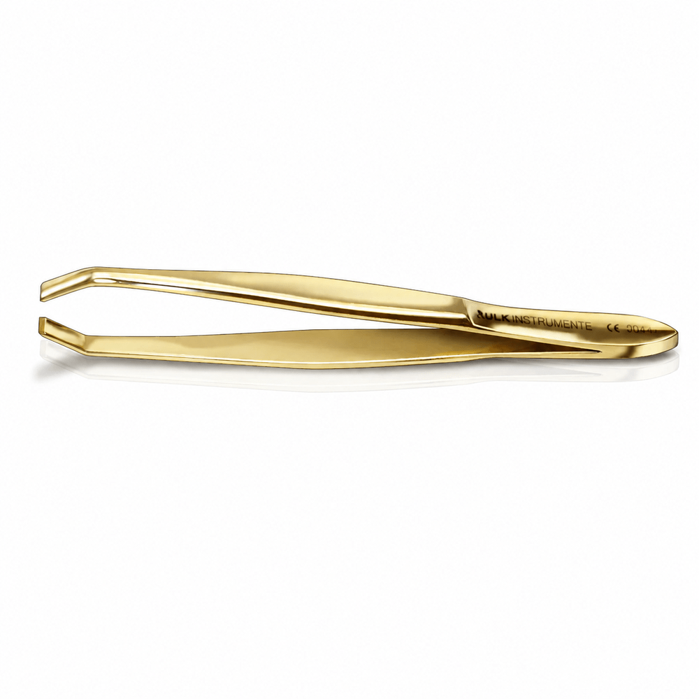 Ruck Premium Tweezers - gold-plated - angled shape – Stainless steel
