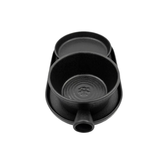 Set Dovo Shave Ritual Pitch Dark in legno e ceramica smaltata nero opaco