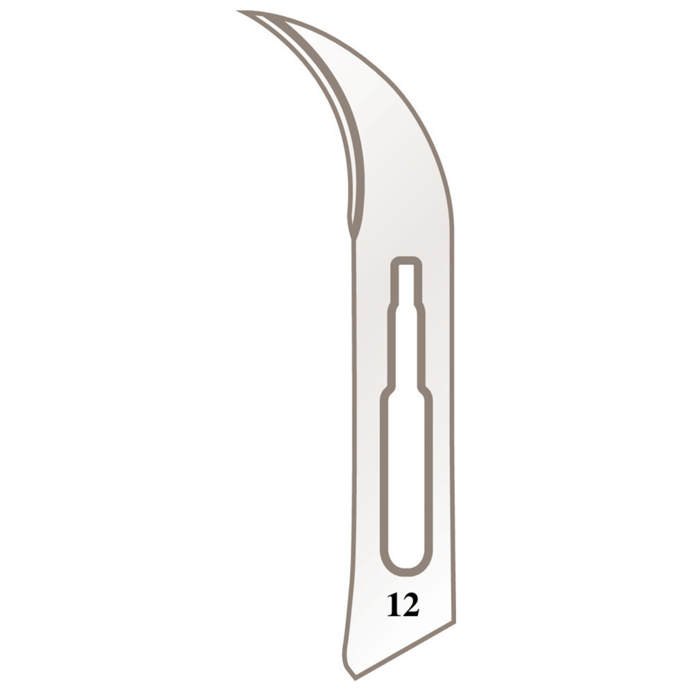 Scalpel Blades No. 12 for Handle No. 3 – Length 8.5 cm