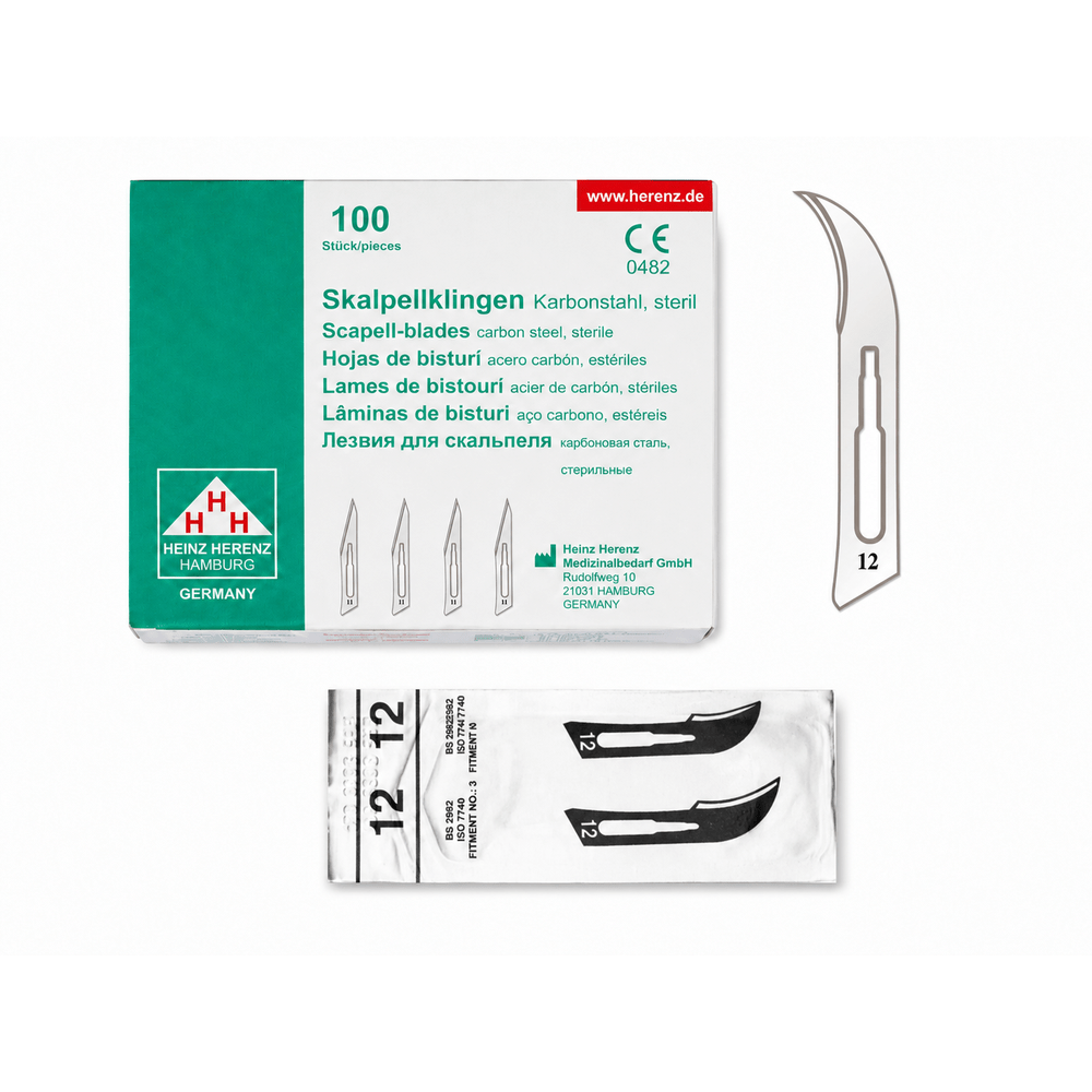 Scalpel Blades No. 12 for Handle No. 3 – Carbon steel