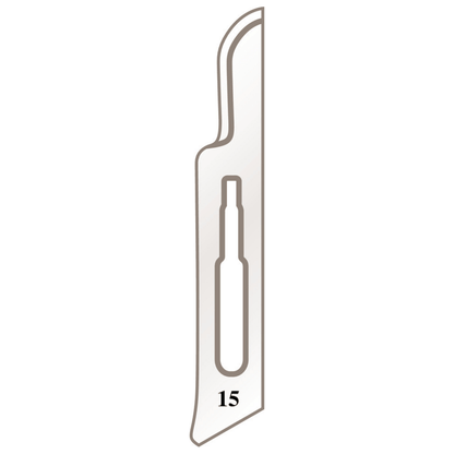 Hojas de bisturí n° 15 para mango n° 3 – Longitud 8,5 cm