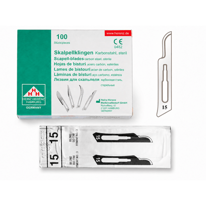 Hojas de bisturí n° 15 para mango n° 3 – Acero al carbono