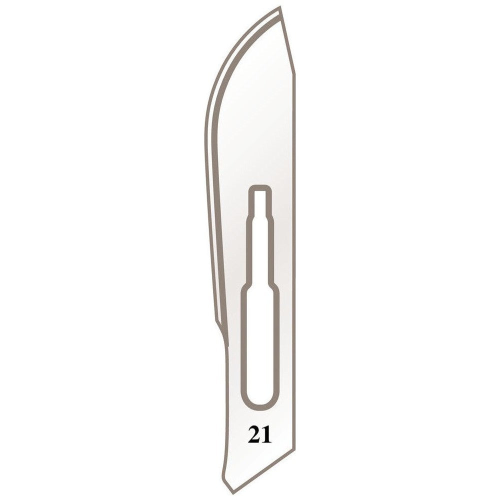 Lames de scalpel n° 21 pour manche n° 4 – Longueur 8,5 cm