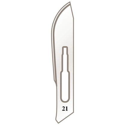 Lames de scalpel n° 21 pour manche n° 4 – Longueur 8,5 cm
