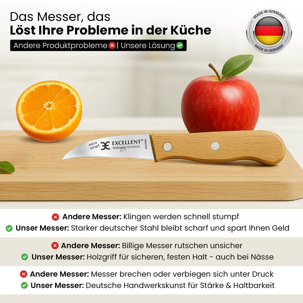 Solinger keukenmes - gebogen lemmet – ergonomische greepvorm, aanzicht 7