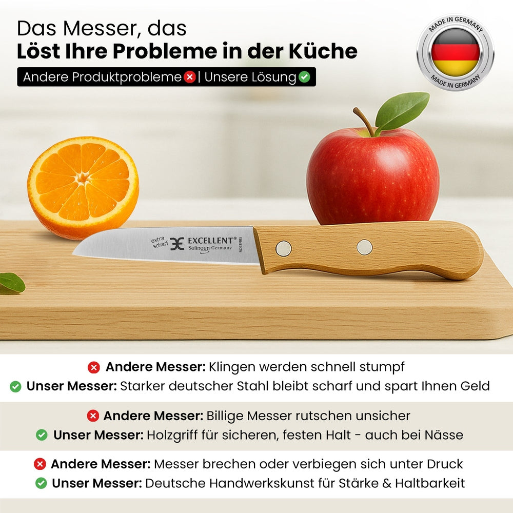 Cuchillo de cocina de Solingen - hoja recta – forma de mango ergonómica, vista 7