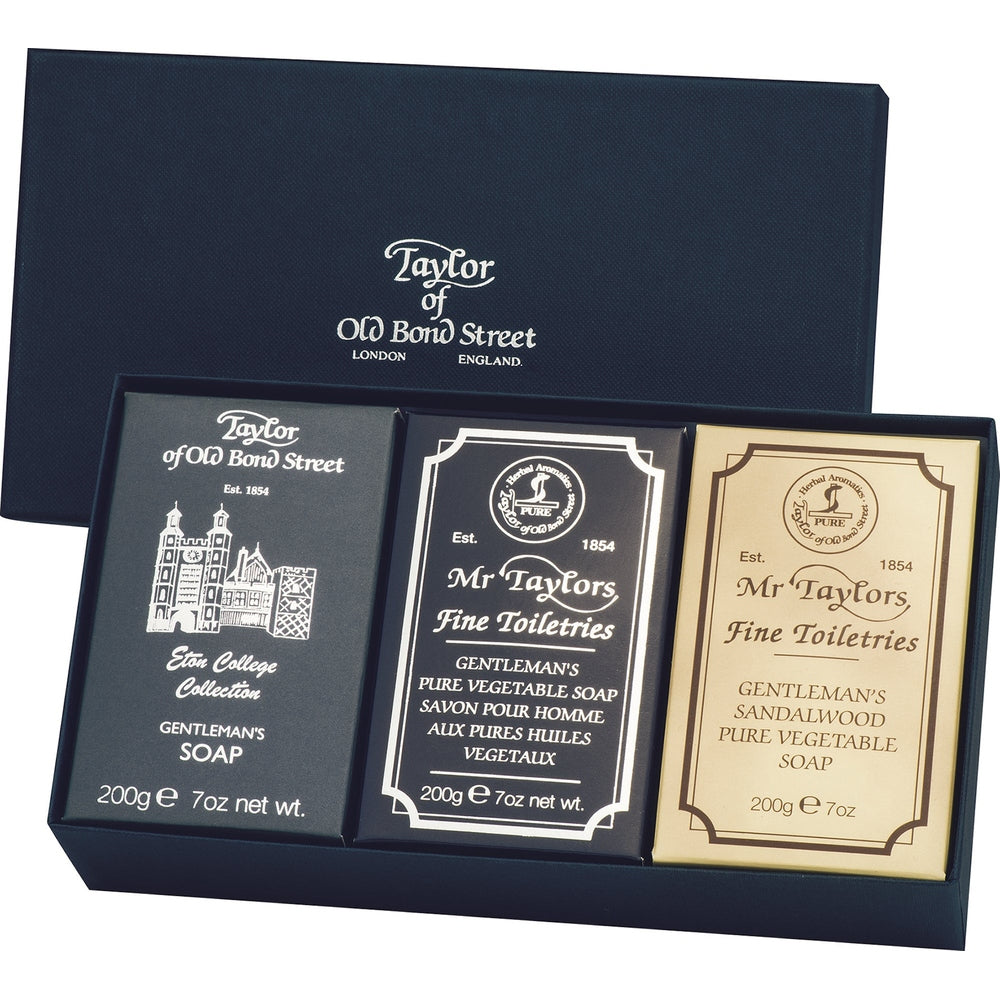 Taylor of Old Bond Street gift set 3 men's soaps Eton College, Mr Taylor, Sandalwood 3x200 g