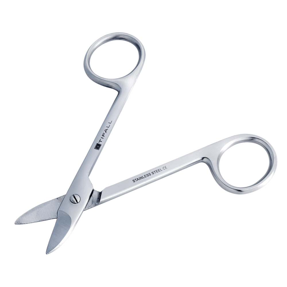 Tifall nail scissors with micro-serrated blade on one side for hard nails – view 2