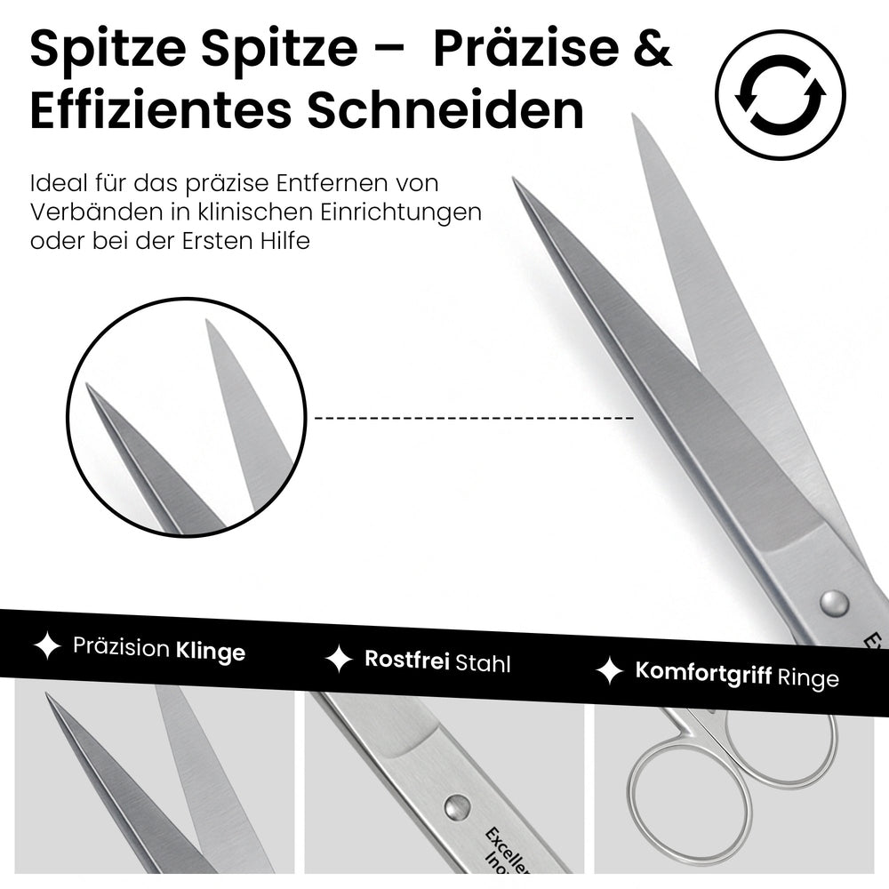 Verbandschaar met spitse snijkant – Lengte 14 cm
