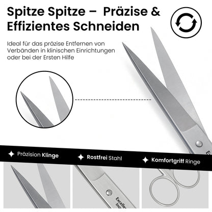 Verbandschaar met spitse snijkant – Lengte 14 cm