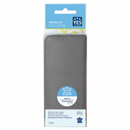 YES Solingen manicure zip case taupe 5-piece – Steel (instruments), leather (case), view 4