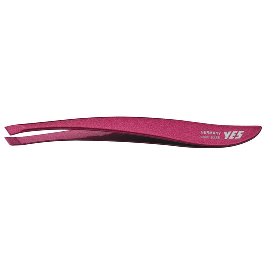 Pinzetta YES Solingen fashion Zetty inox obliqua rossa – Acciaio speciale, inox, forma ergonomica