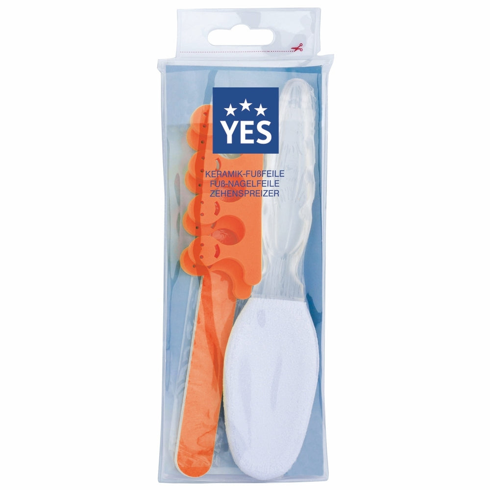 YES foot care set "Pedi-Care" orange, 1 ceramic foot file