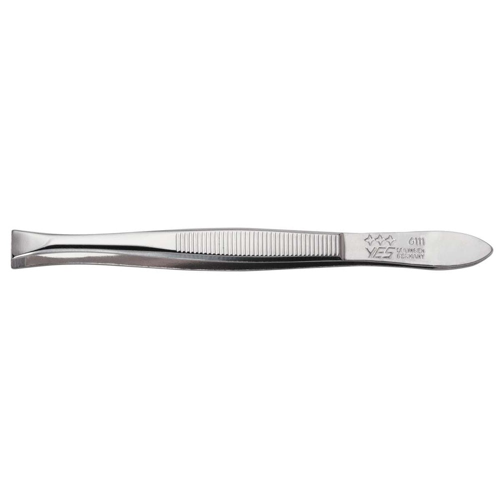 YES Solingen tweezers straight large – Special steel, nickel-plated