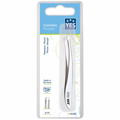 Pinzetta YES Solingen fashion Zetty inox obliqua argento – Lunghezza 9 cm