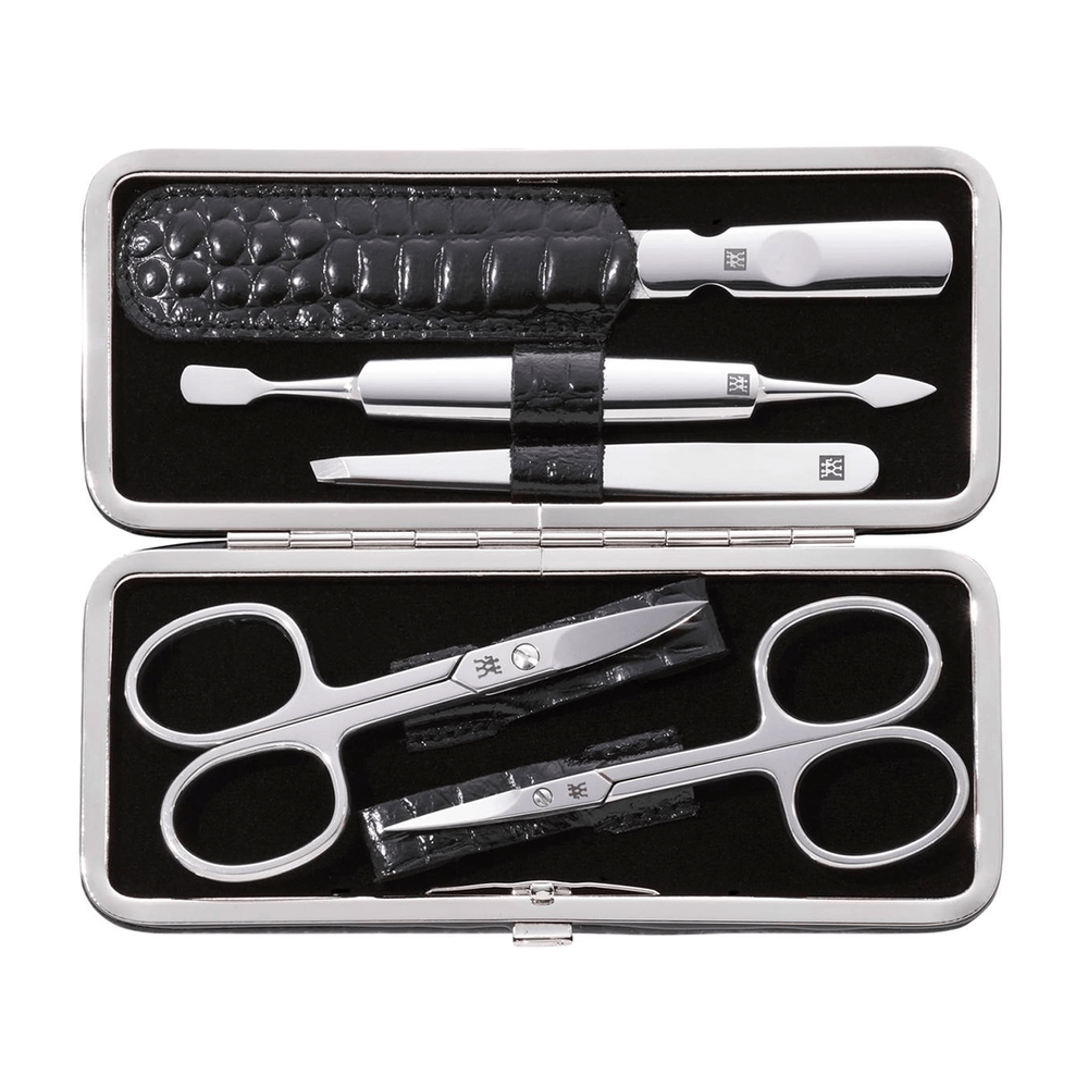 Set manicure classico ZWILLING in pelle nera – Acciaio inox