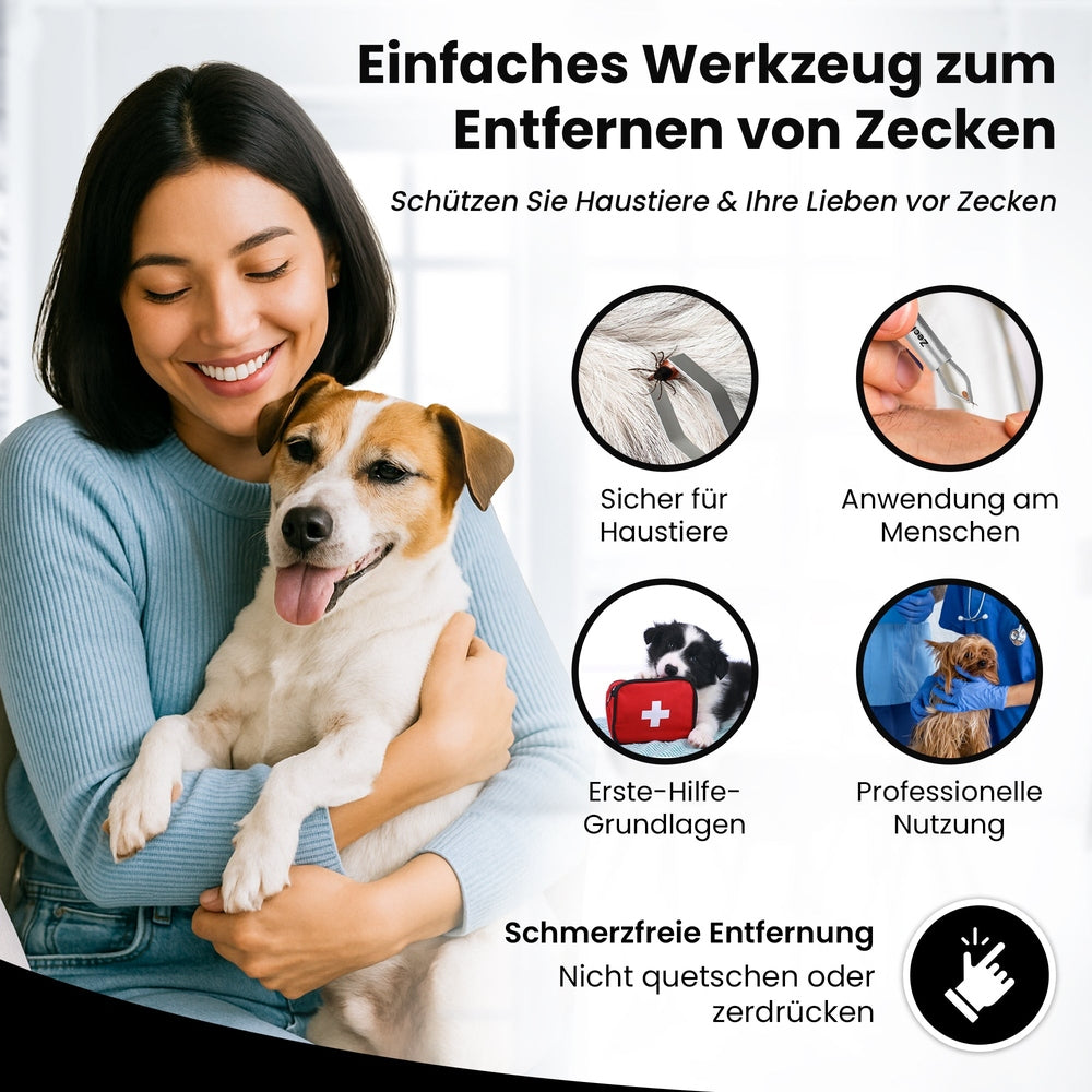 Pince à tiques avec étrier de maintien pour animaux – forme de poignée ergonomique, vue 5