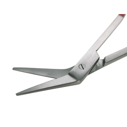 Toenail scissors with narrow, angled shanks and connected blades – view 3